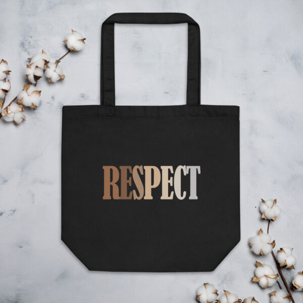 Respect – Simple Text Design Eco Tote Bag Black