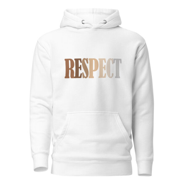 Respect Design Hoodie Mockup White