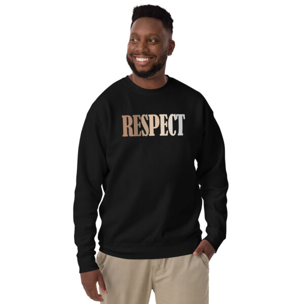 Respect – Simple Text Design Unisex Premium Sweatshirt Men Black