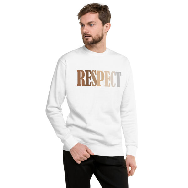 Respect – Simple Text Design Unisex Premium Sweatshirt Men White