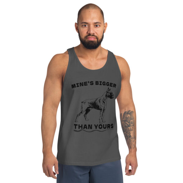 Mine is Bigger than Yours Boxer Dog Tank Top - Asphalt Man