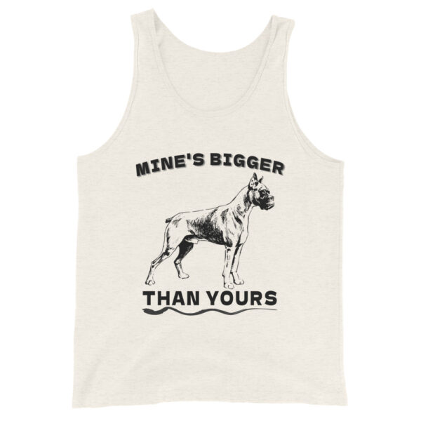 Mine is Bigger than Yours Boxer Dog Tank Top - Oatmeal Triblend