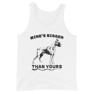 Mine is Bigger than Yours Boxer Dog Tank Top - White